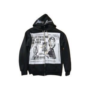 Forever Flawed Black Graphic Print Full Zip Hooded Hoodie Streetware